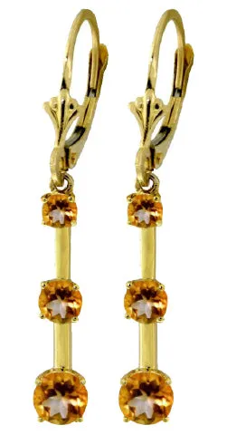 2.5 Carat 14K Solid Yellow Gold Kiss Like That Citrine Earrings