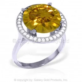 6.2 Carat 14K Solid White Gold Conjure Up Citrine Diamond Ring