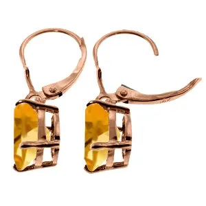 6.25 Carat 14K Solid Rose Gold Citrine Oval Decadence Earrings