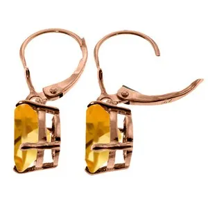 6.25 Carat 14K Solid Rose Gold Citrine Oval Decadence Earrings