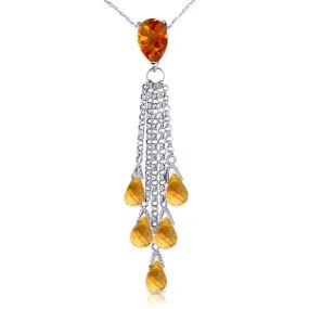 7.5 Carat 14K Solid White Gold Leaving The Field Citrine Necklace