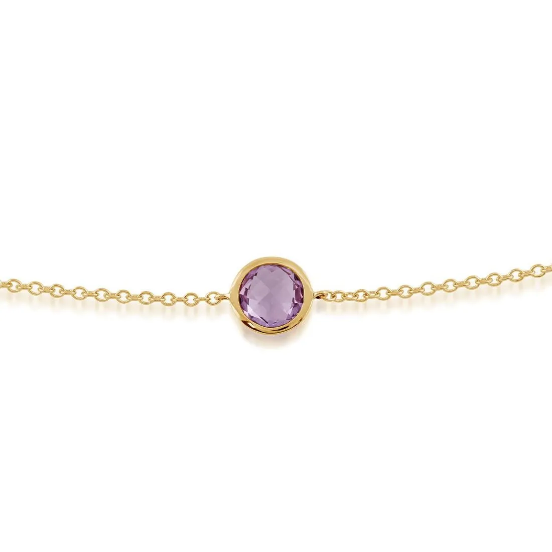 9 karat Gelbes Gold Amethyst 7zoll Armband