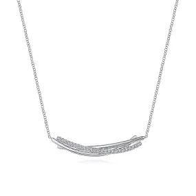 925 Sterling Silver White Sapphire Bar Necklace, White Sapphire