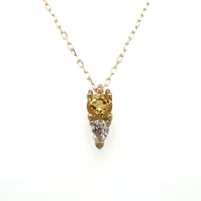 9ct Yellow Gold Citrine and Green Amethyst Pendant