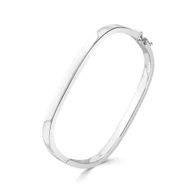 9K White Gold Rectangle Bangle