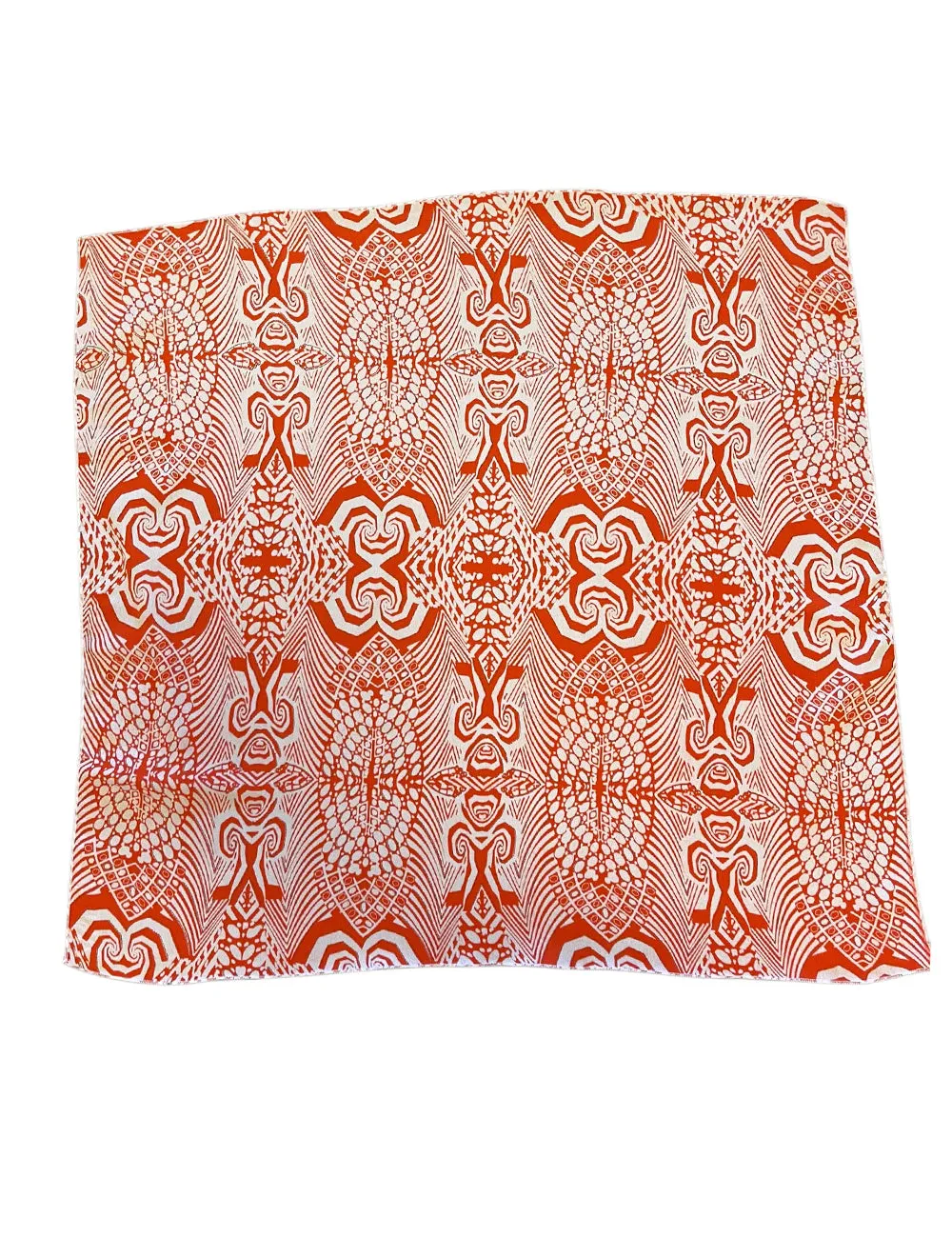 Abstract Orange Geometric Print Square Hair & Neck Scarf - 23x23"