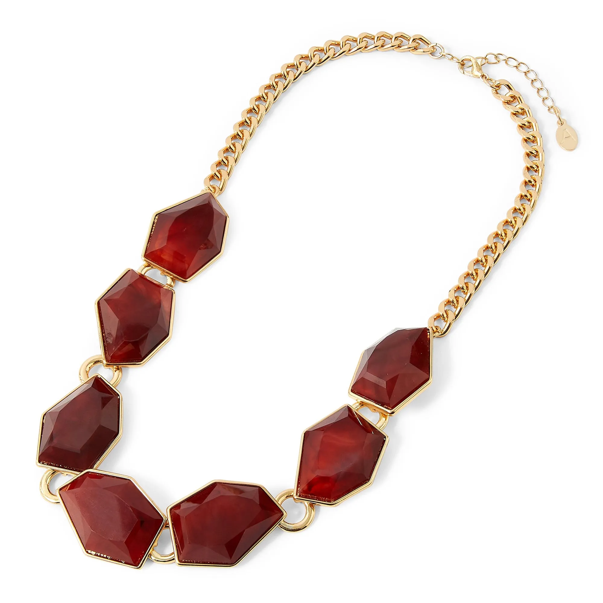 Accessorize London Women's Orange Amber Statement Stone Collar