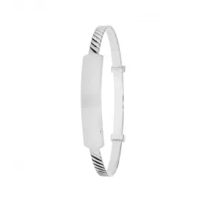 Acotis Silver Babies Dia Cut ID Bangle G4362