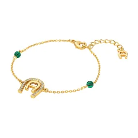 Aigner Aldina Ladies Gold Plated Bracelet  with  Malachite And Crystals