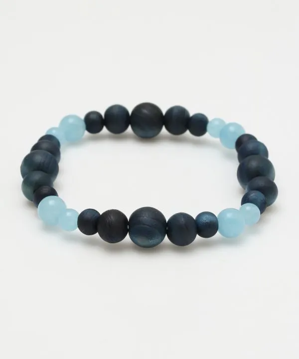 AIZOME Indigo Dyed Cypress x Aquamarine Bracelet