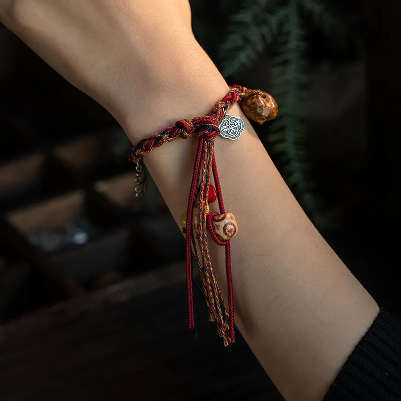 All Hand-woven Tibetan Colorful Hand Jomon Play Bracelet, Hand Rubbing Cotton Rope Woven Rope, Ethnic Style Hand Ornaments