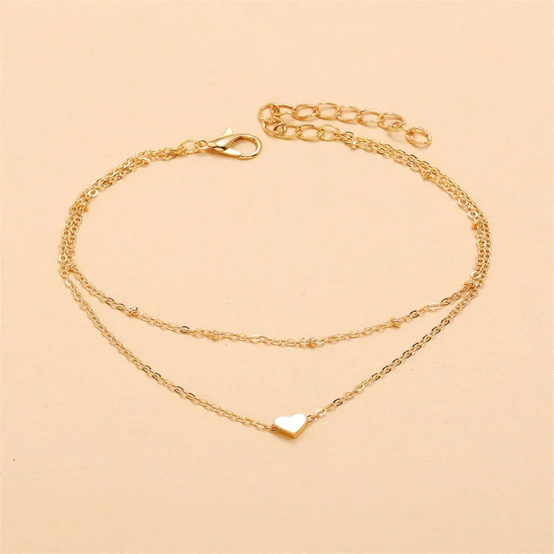 Alloy Simple Mori Temperament Hollow Anklet Necklace