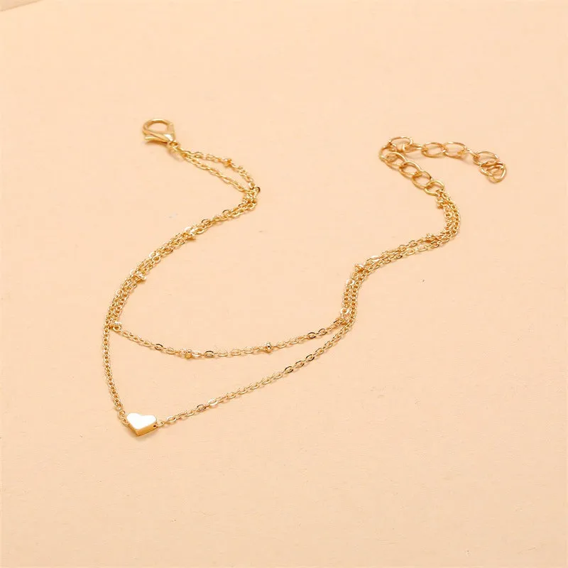 Alloy Simple Mori Temperament Hollow Anklet Necklace