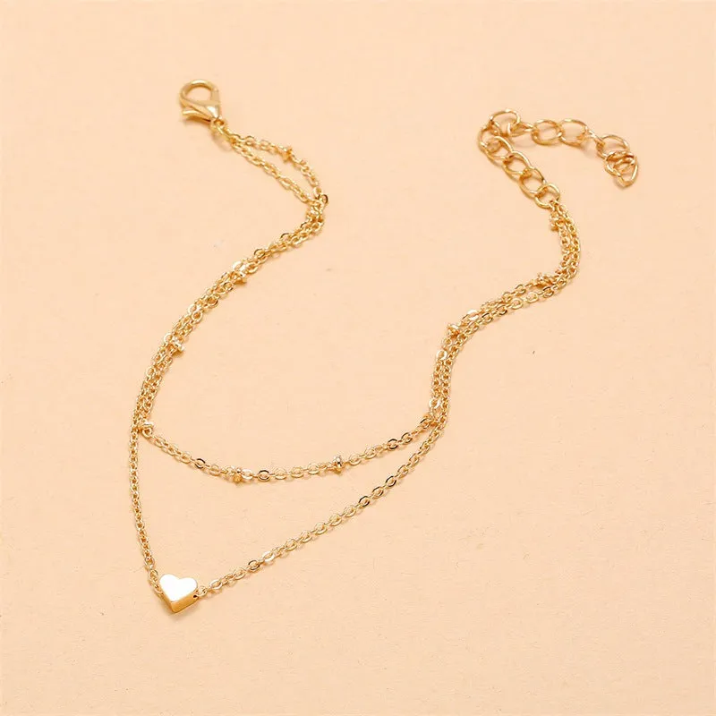 Alloy Simple Mori Temperament Hollow Anklet Necklace