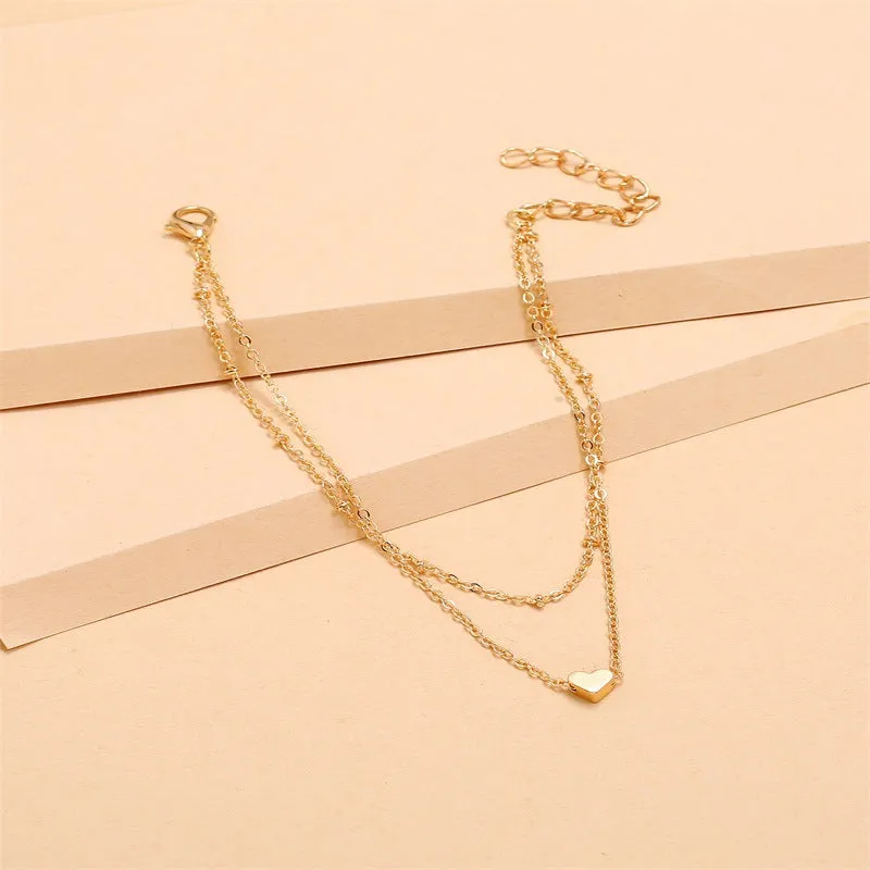 Alloy Simple Mori Temperament Hollow Anklet Necklace