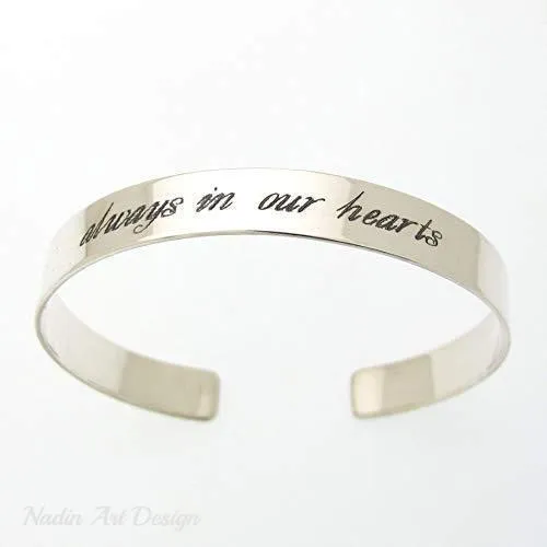 Always in my heart bracelet - Positive Custom Engraved Bracelet