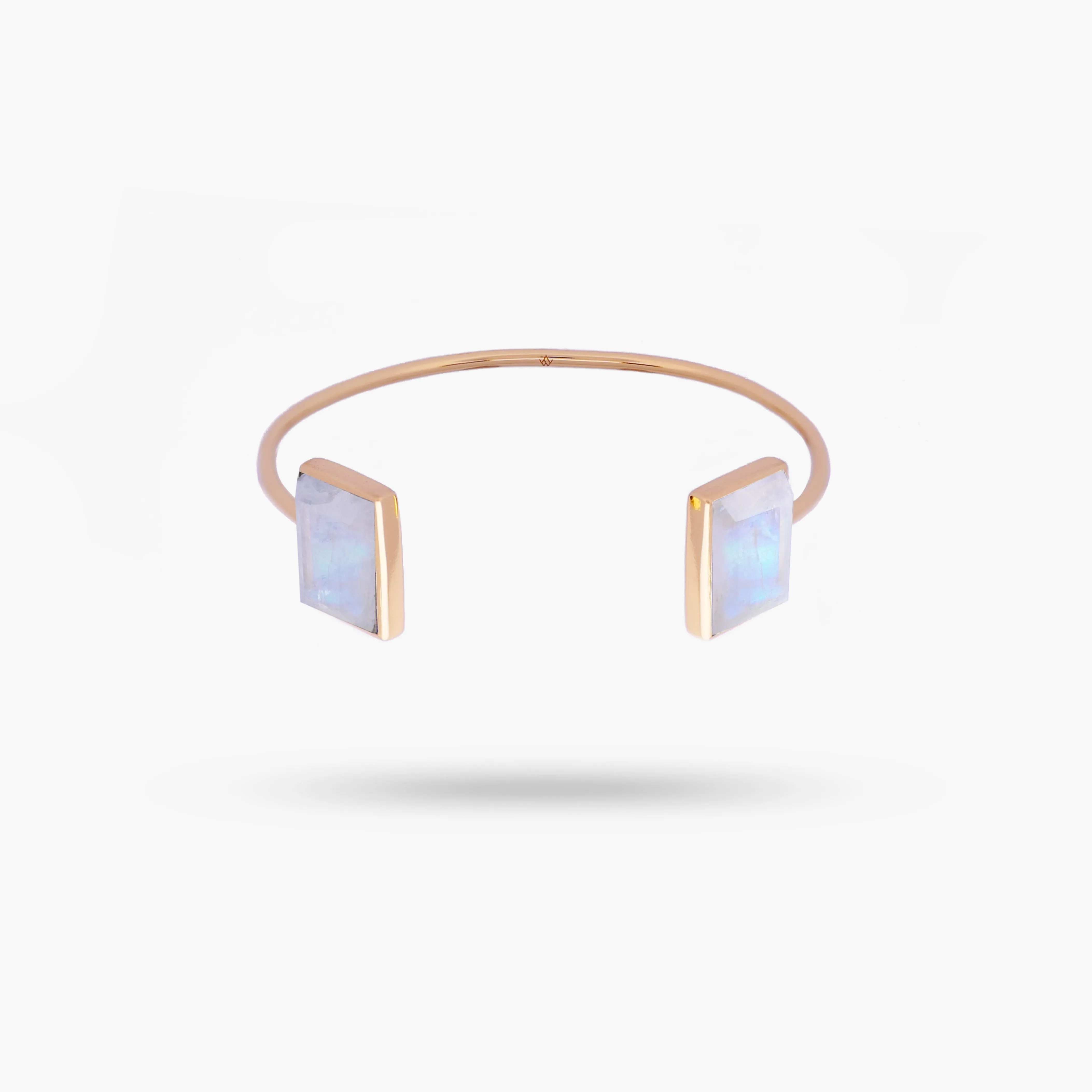 Amare Wear Baguette Rainbow Moonstone Handcuff Bracelet