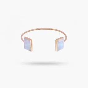 Amare Wear Baguette Rainbow Moonstone Handcuff Bracelet