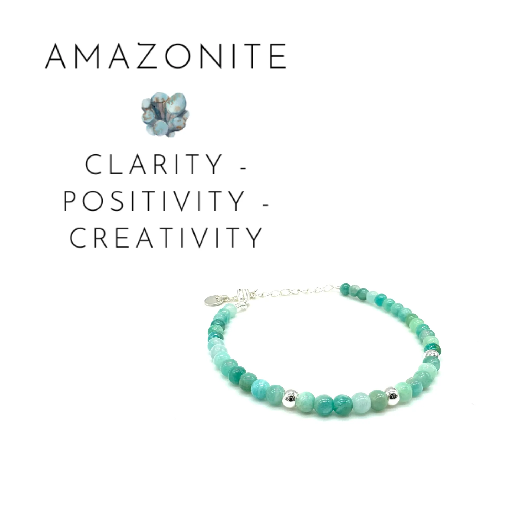 Amazonite Silver Dainty Bracelet