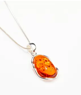 Amber Ripple Pendant Necklace