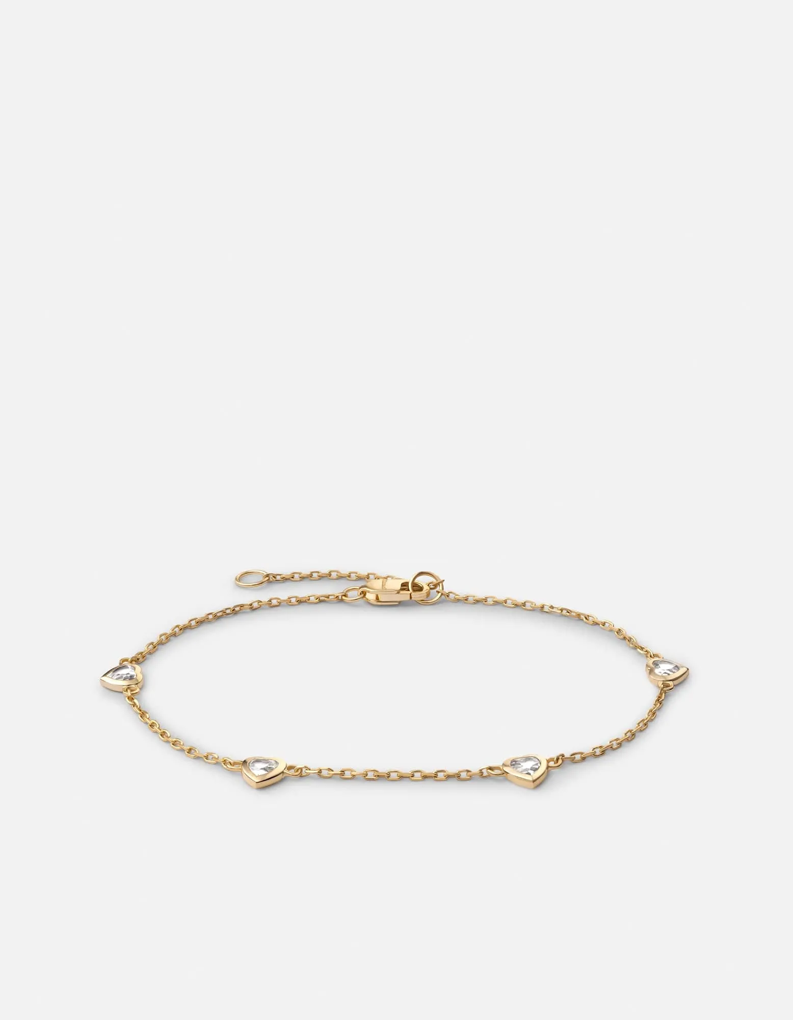 Amore Topaz Heart Bracelet, Gold Vermeil