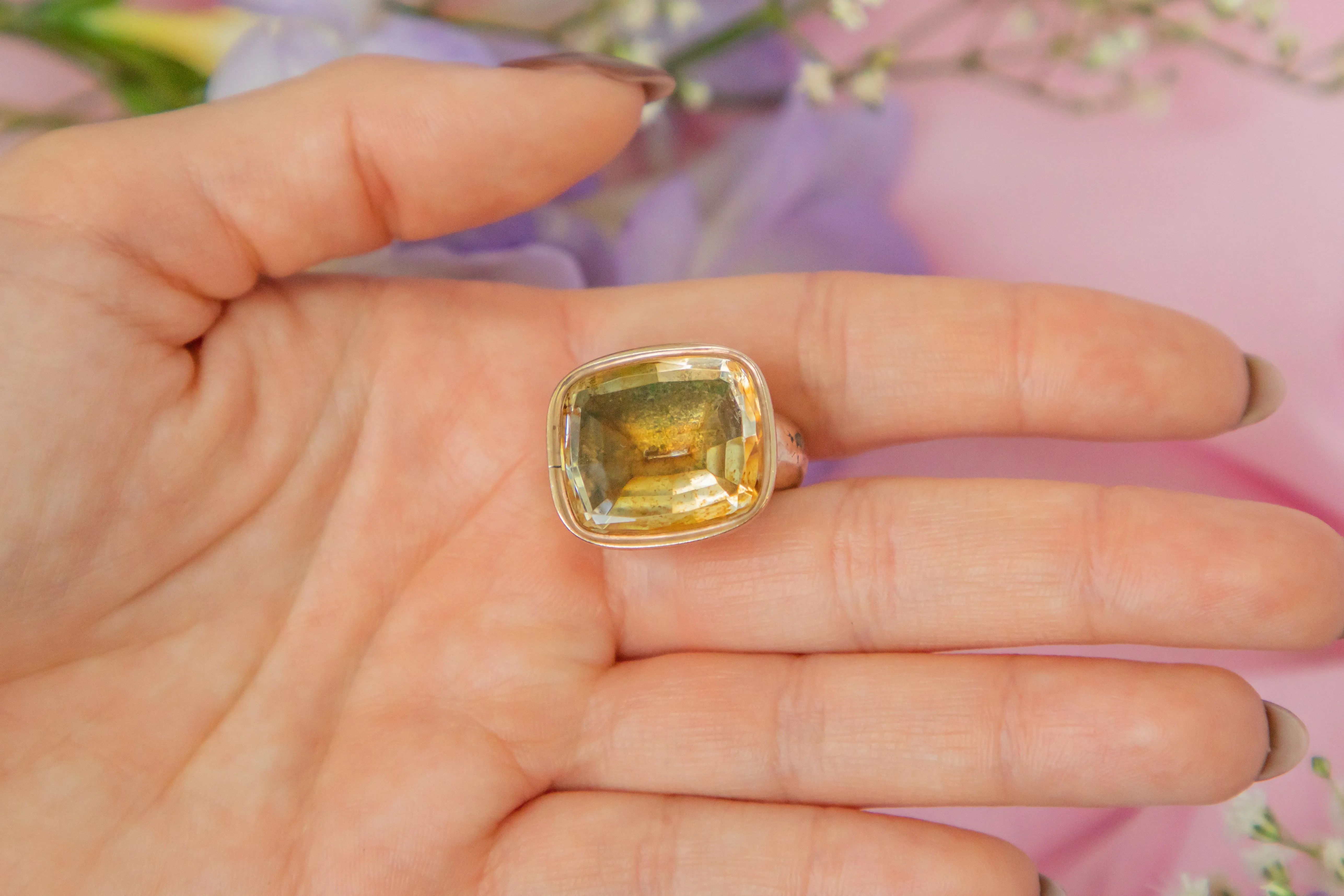 Antique 9ct Gold Cased Citrine Fob Pendant