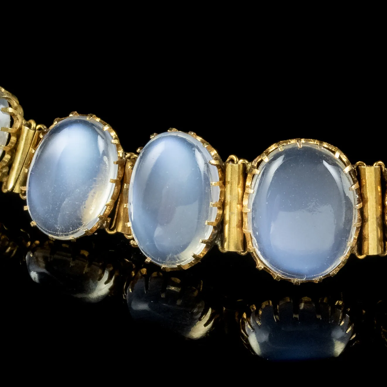 Antique Victorian Moonstone Bracelet 9ct Gold Circa 1880