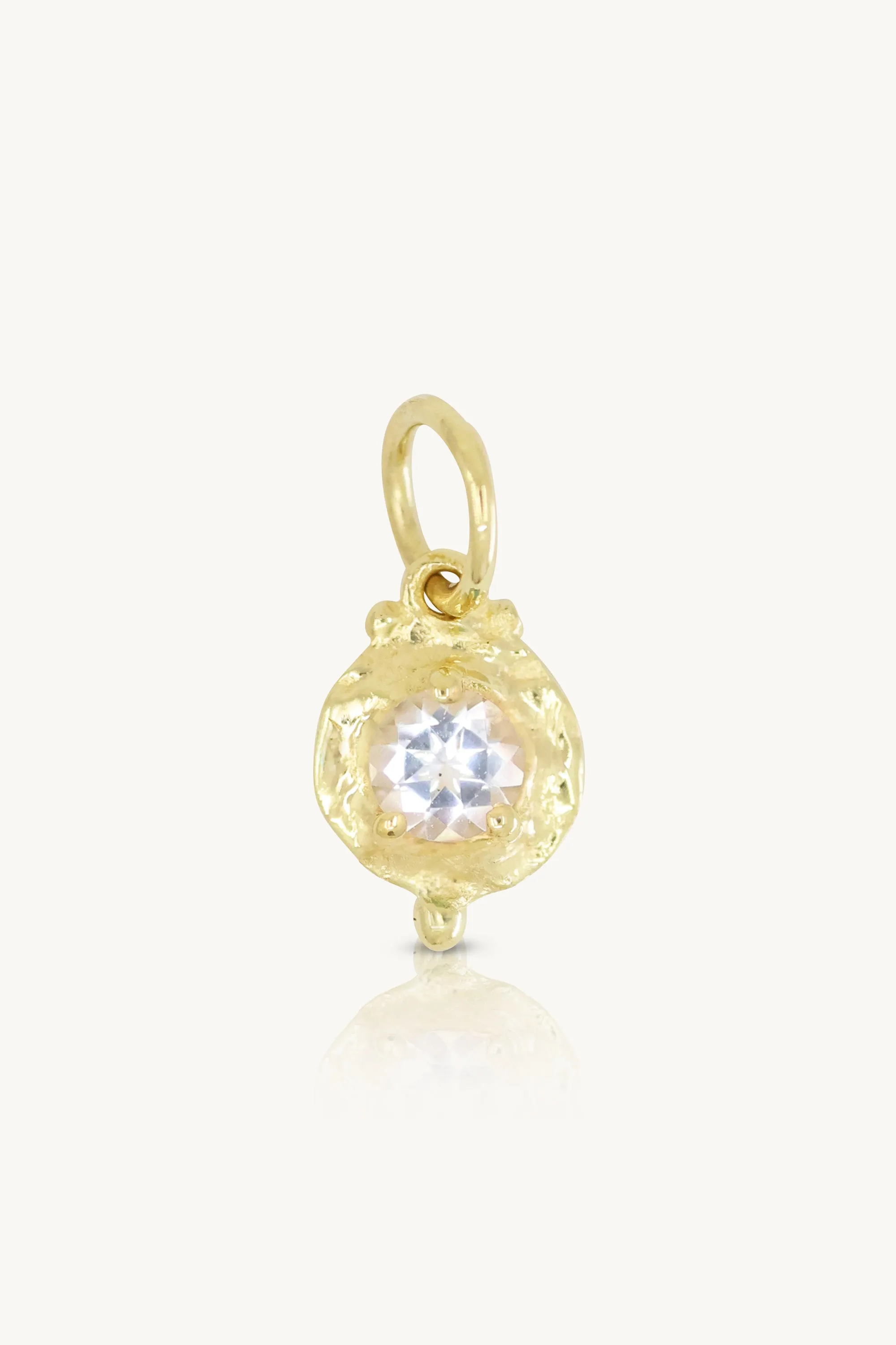 April Topaz Gold Birthstone Necklace Charm