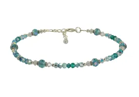 Aqua Opal Crystal Beaded Anklet