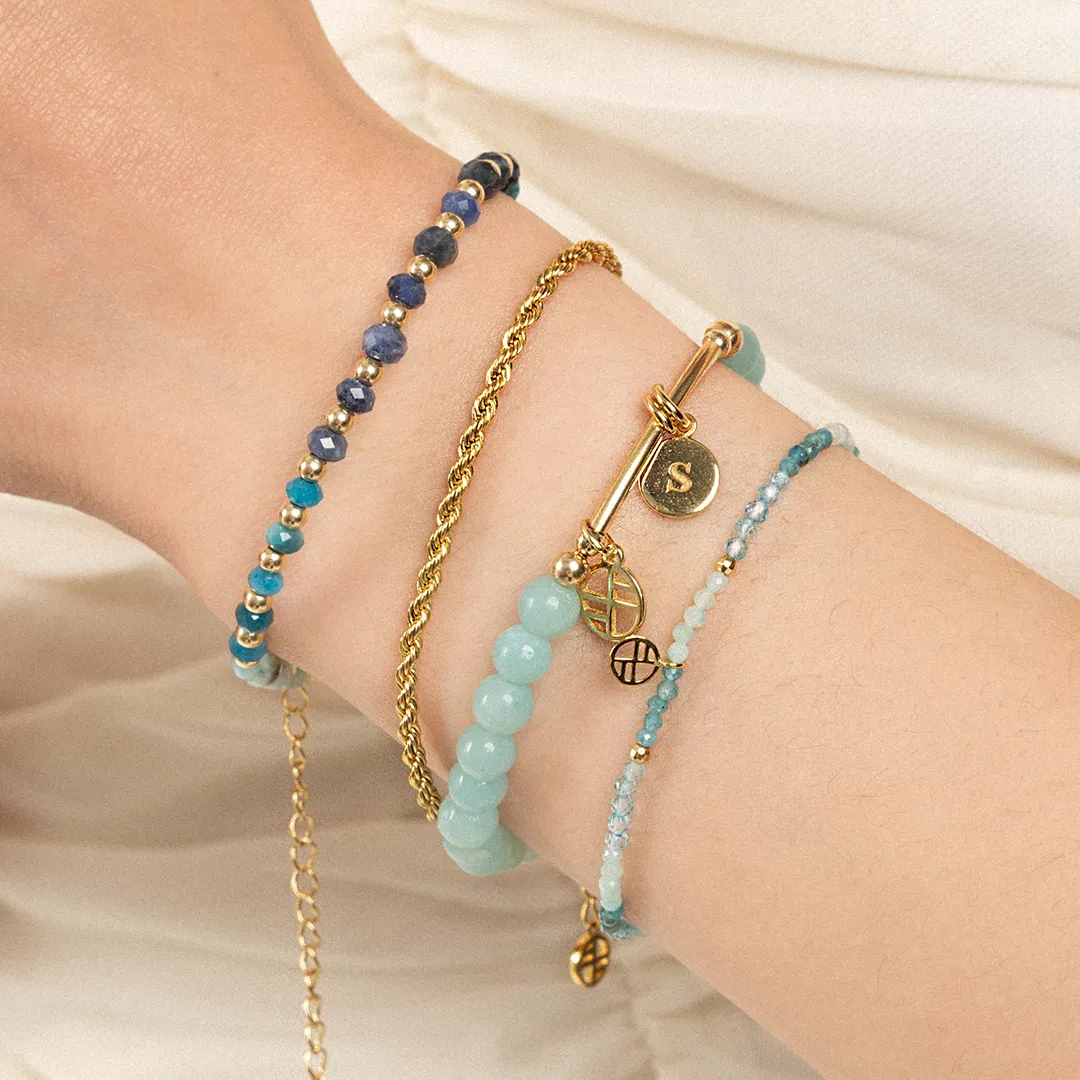 Aquamarine Charm Bracelet - Stone of Serenity