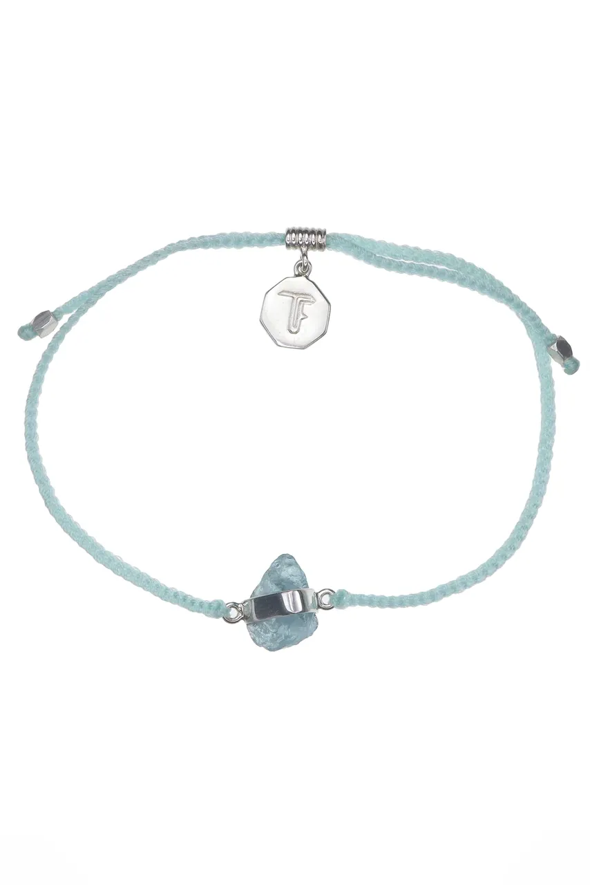 Aquamarine Crystal Bracelet | Mint - Silver