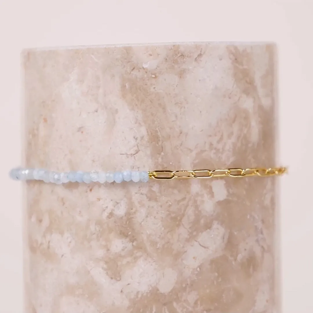 Aquamarine Seafoam Gold Bracelet