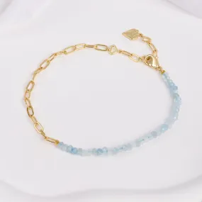 Aquamarine Seafoam Gold Bracelet