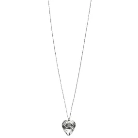 Ashley Gold Stainless Steel Etched Heart Necklace