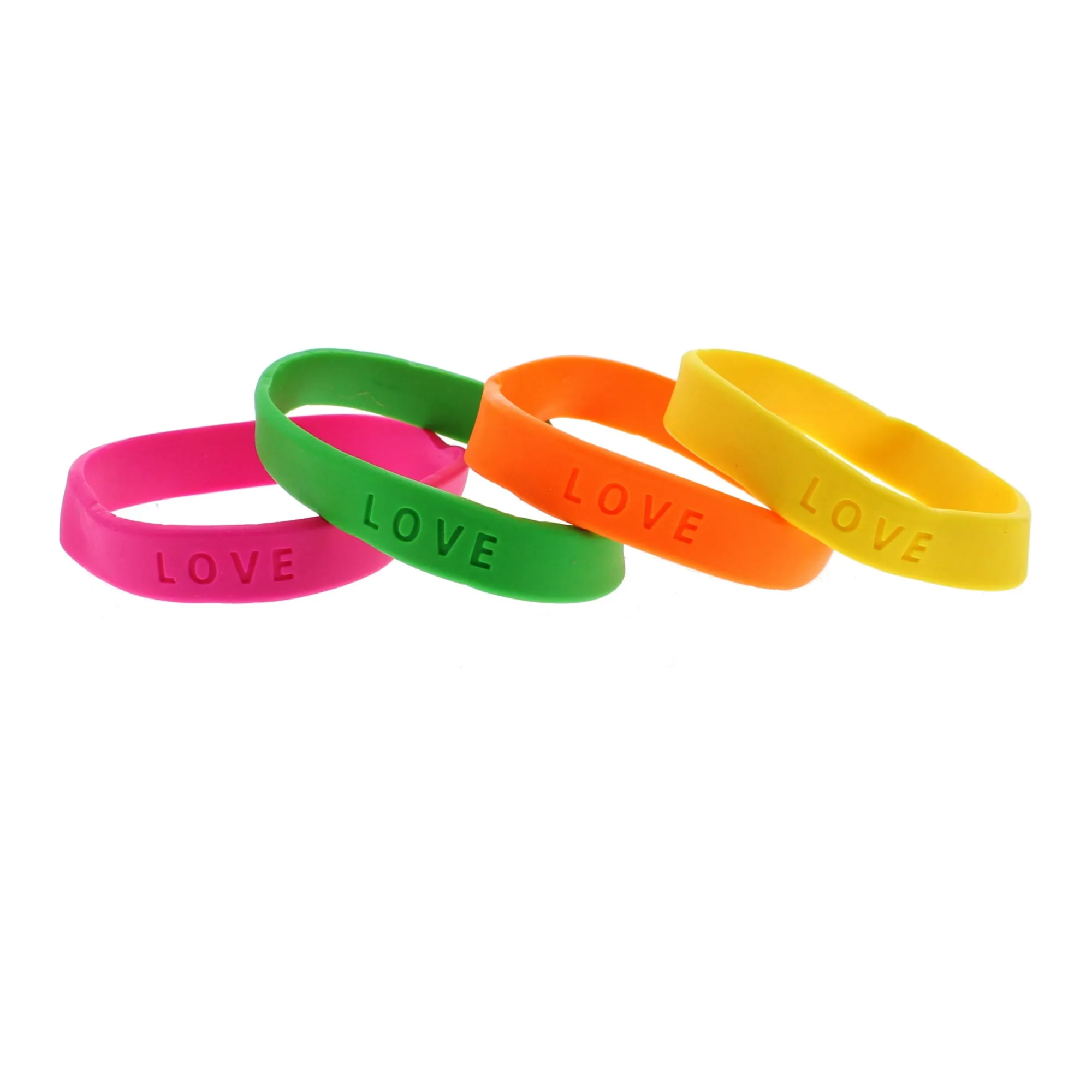 Assorted Neon LOVE Silicon Bracelets