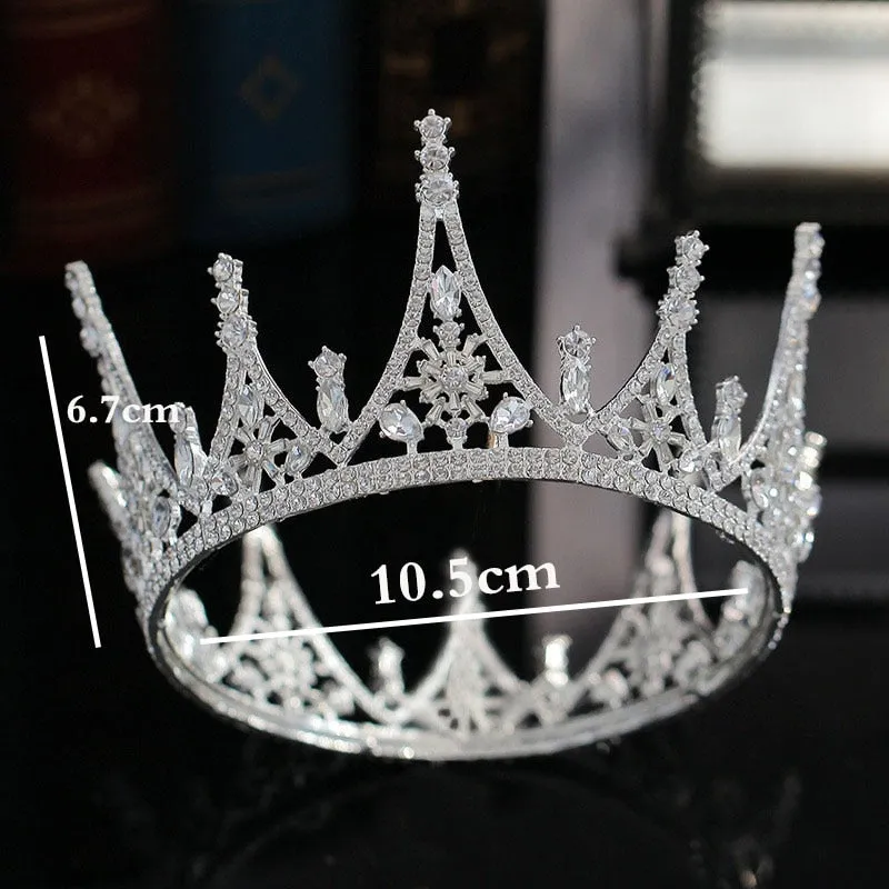 Baroque Style High Point Crystal Full Round Crown