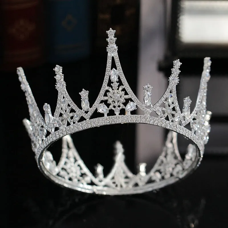 Baroque Style High Point Crystal Full Round Crown