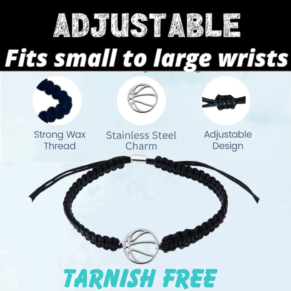 Basketball Stainless Steel Rope Bracelet - Pick Color