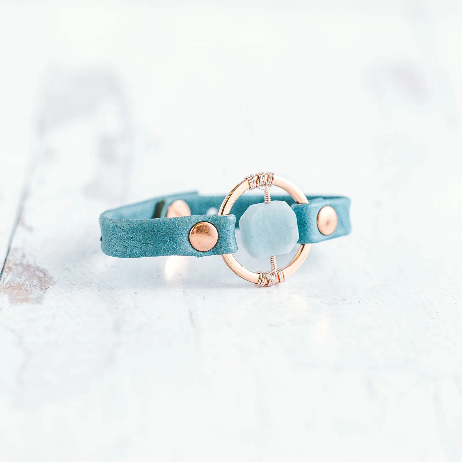 Be the Light Bracelet - Rose Gold - Aquamarine - Limited Edition