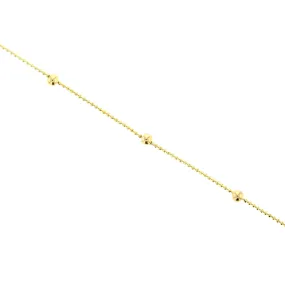 Beaded Chain Gold Anklet