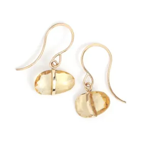 Bezel Wrapped Citrine Drop Earrings