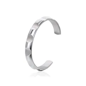 BG109W B.Tiff Simplicity Circle Indent Adjustable Bangle Cuff