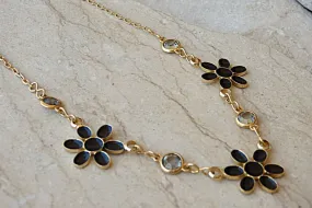 Black Flower Necklace