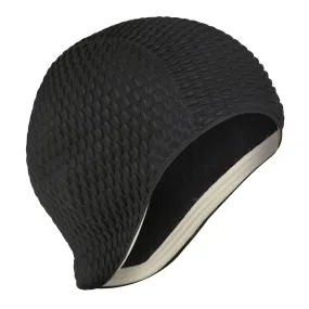 Black Rubber Bubble Swim Cap by Fashy