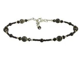 Black Silk Stone Gemstone Anklet