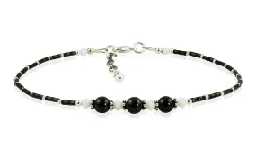 Black Tie Affair - Black Gemstone Beaded Anklet