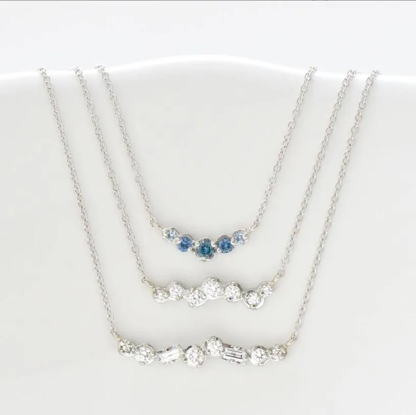 Blue Sapphire Arc Necklace