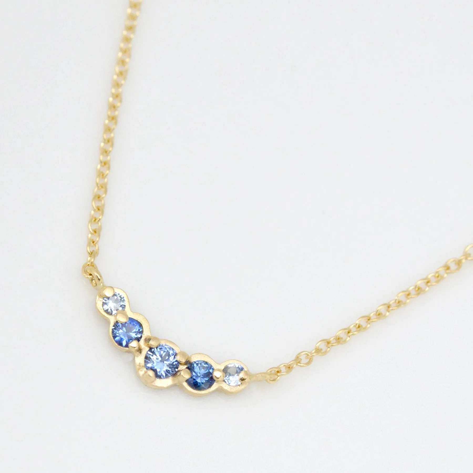 Blue Sapphire Arc Necklace