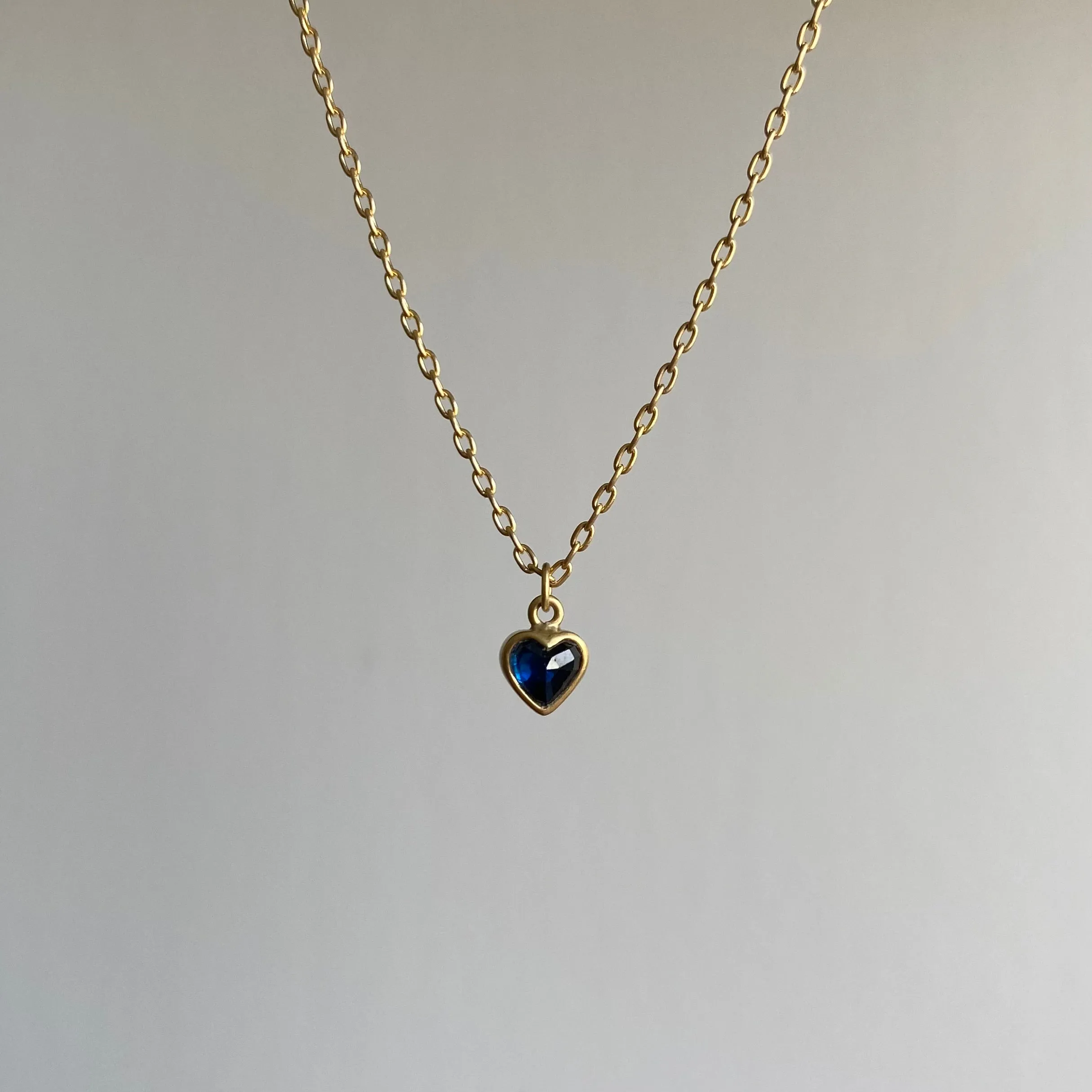 Blue Sapphire Sweetheart Pendant