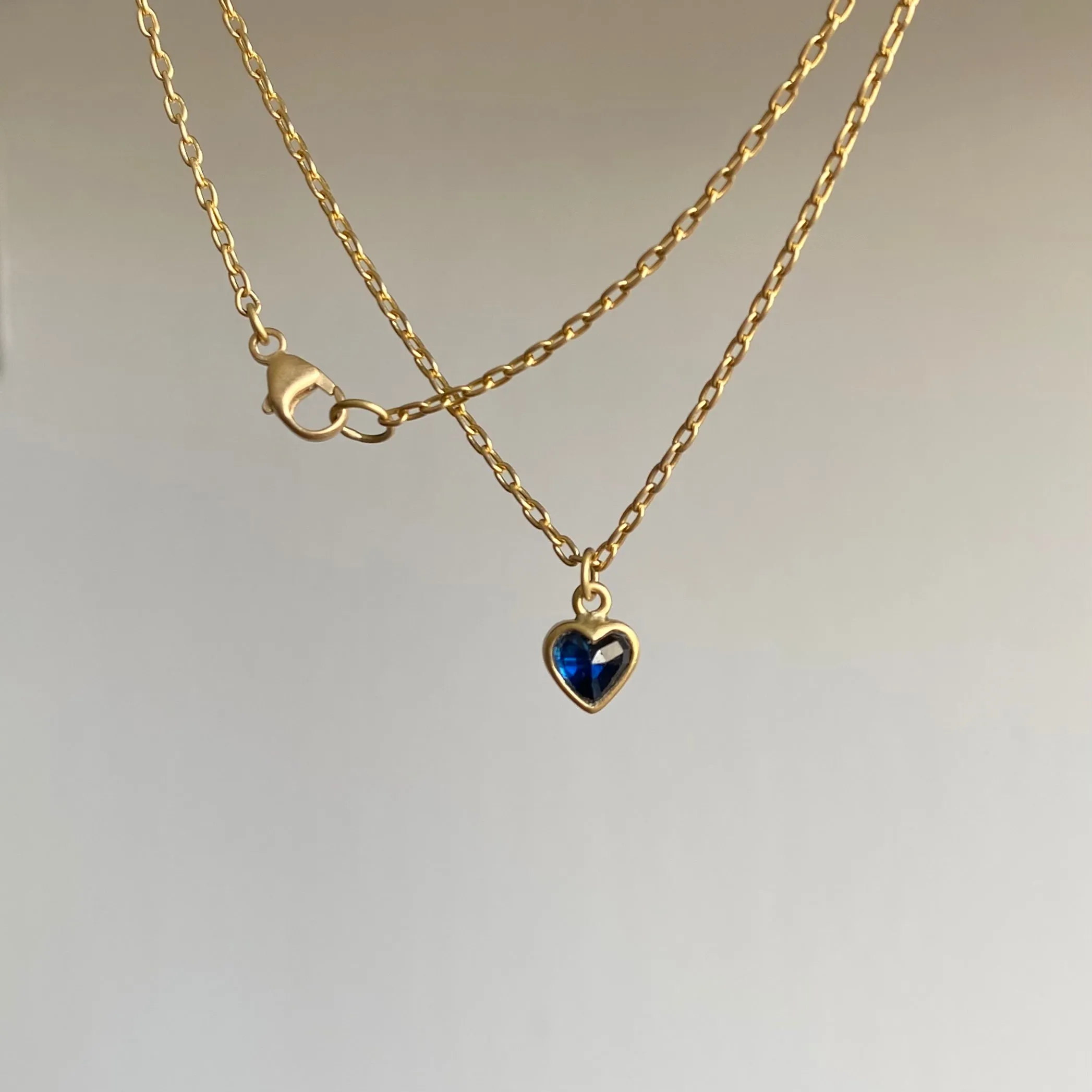 Blue Sapphire Sweetheart Pendant